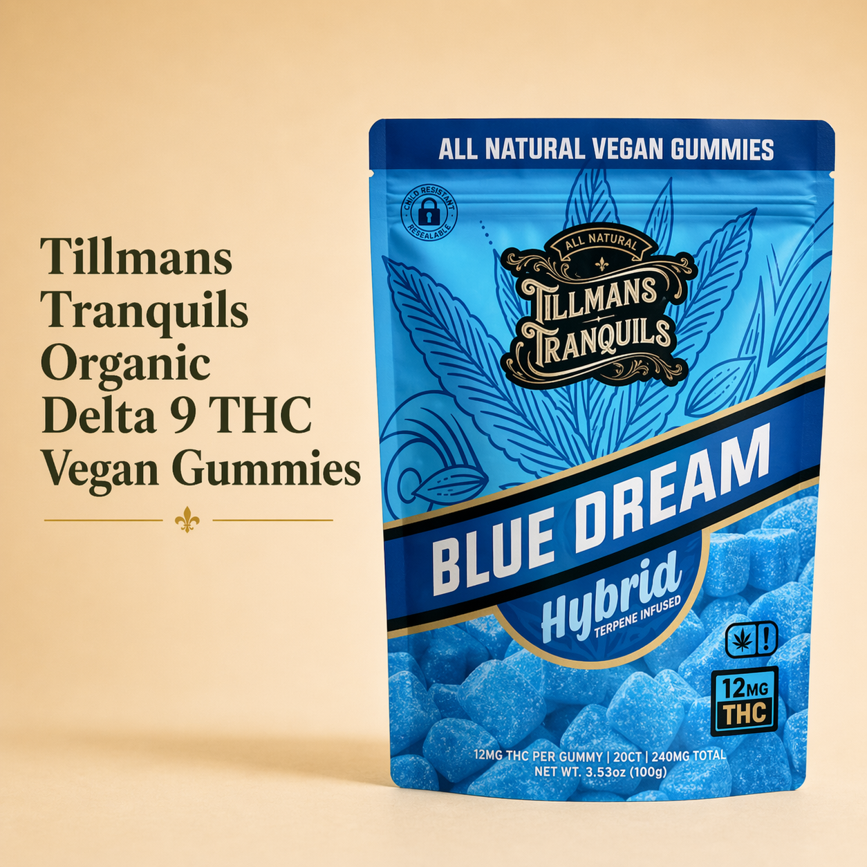 Tillmans Tranquils Organic Delta 9 THC Vegan Gummies